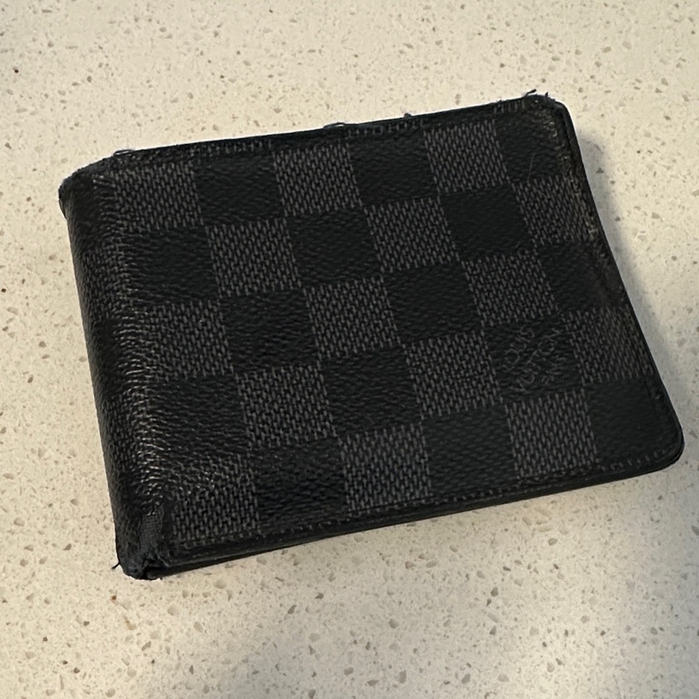 Louis Vuitton Black Checkered Card Holder